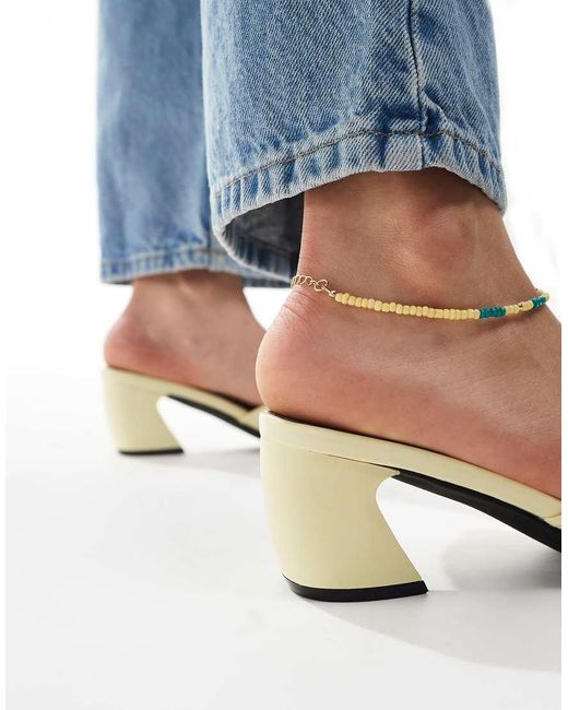 Raid Blue Saanvi Block Heeled Mules
