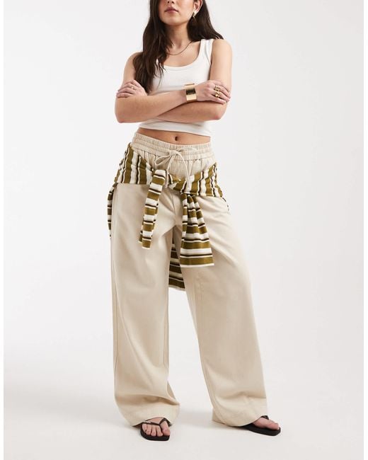ONLY Natural High Waist Pull On Trouser