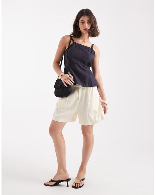 Pieces Blouse Met Bandjes En Open Achterkant in het White