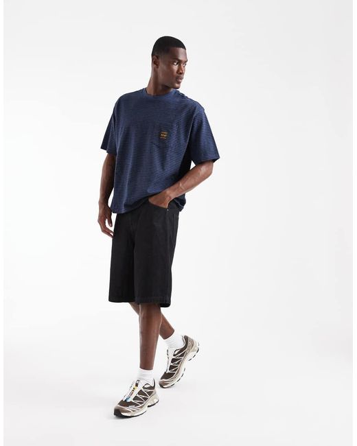 Levi's Blue Workwear Striped Pocket T-shirt for men