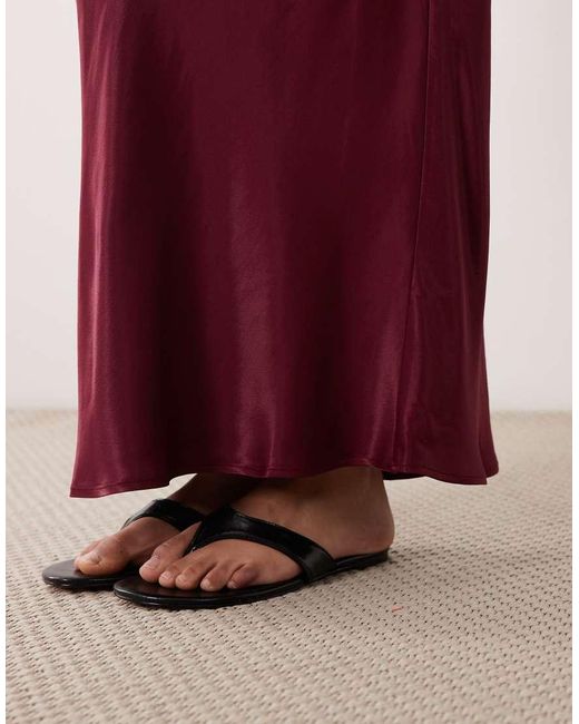 ASOS Red Satin Bias Maxi Skirt