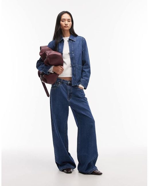 ARKET Blue Clean Utility Denim Overshirt