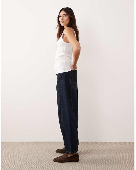 ARRANGE Blue Franklyn Seam Detail Barrel Jeans