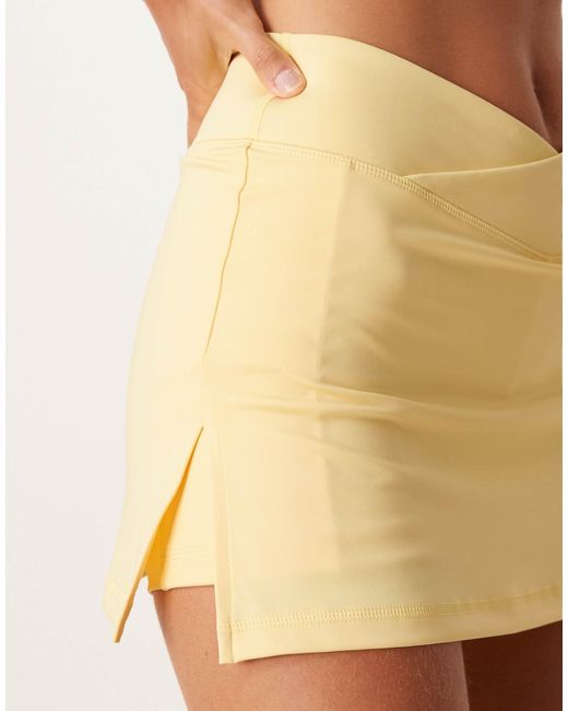 4505 Gray Wrap Waist Tennis Skirt With Under Short And Phone Pocket
