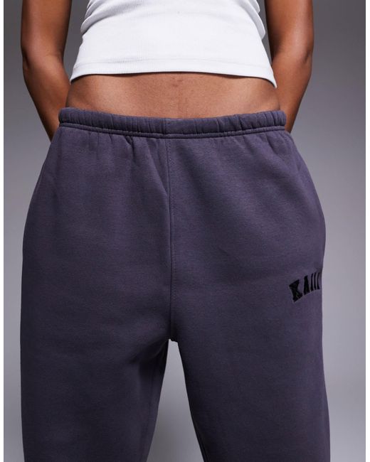 Kaiia Blue Cotton Blend Cuffed Trackies