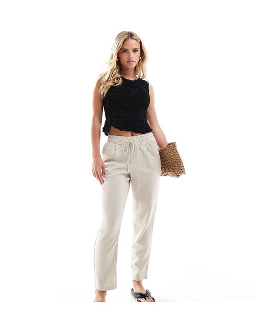 Vero Moda Natural Linen Blend Tapered Trouser