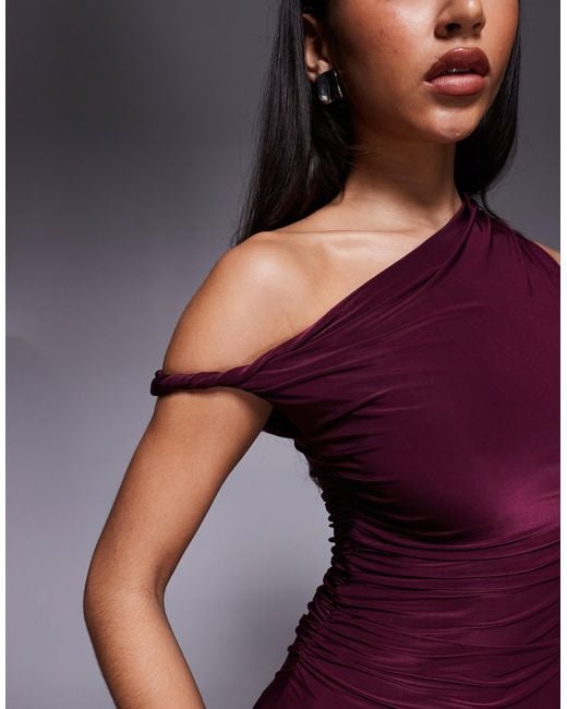 Kaiia Purple – exclusive – doppellagiges, anschmiegsames bodycon-maxikleid