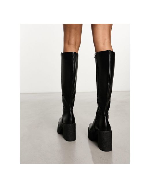 Lamoda Black Called Out Knee Boots