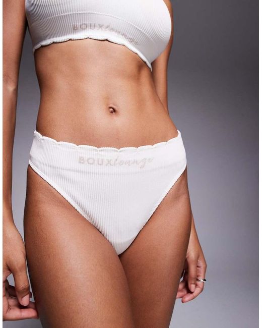 Boux Avenue Brown Scallop Ribbed Thong