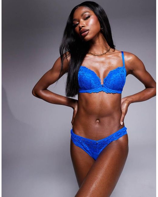 Sujetador Cobalto Escotado Con Relleno De Encaje Sexy Lace De Ann Summers de color Blue