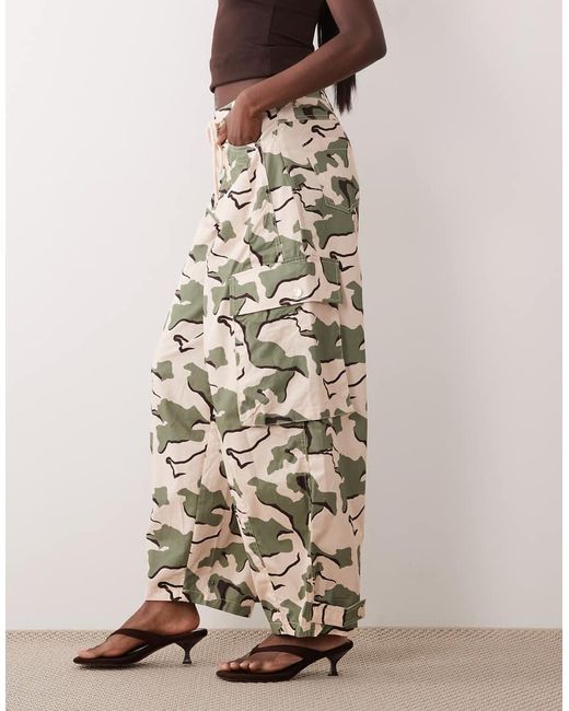 ASOS Natural Oversized Balloon Pants With Pocket Details