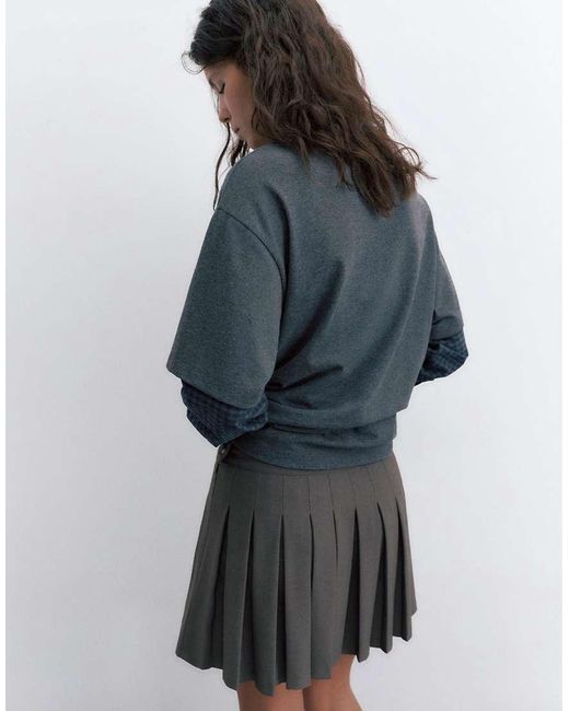 Pull&Bear Blue Pleated Mini Skirt