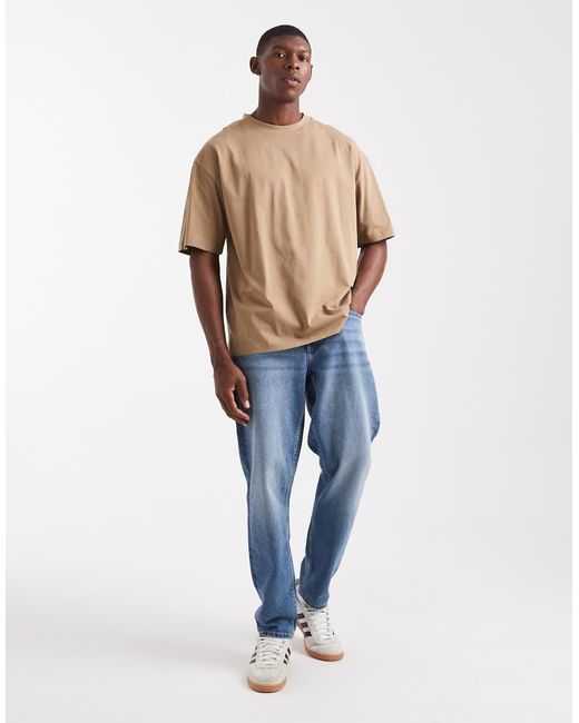 ASOS Natural Essentials Oversized Crew Neck T-Shirt for men