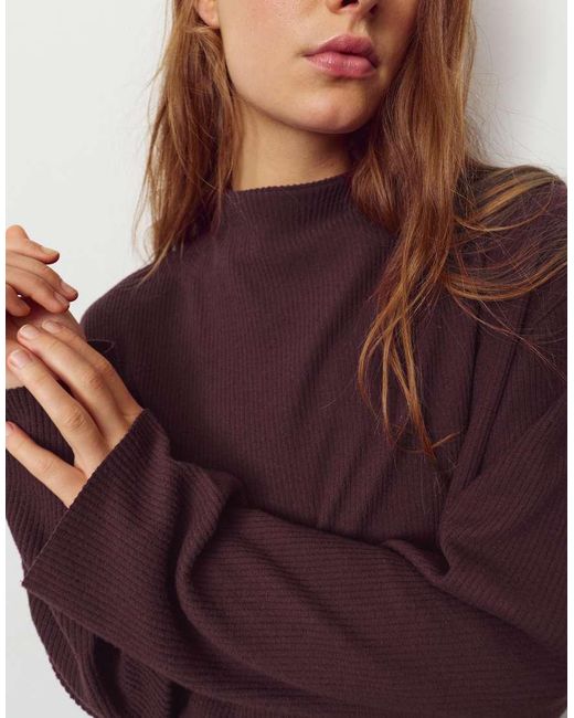 Pull&Bear Purple Soft Knit T-shirt
