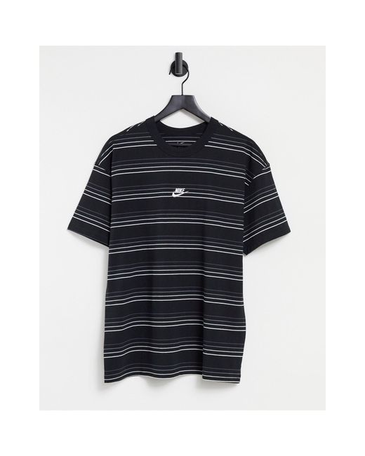 Camiseta negra extragrande a rayas premium essential Nike de hombre de color Black