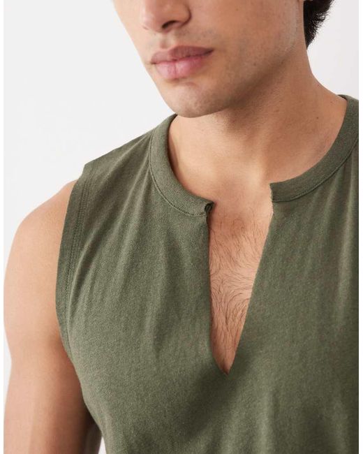 ASOS Green Regular Fit Tank With V-neck for men