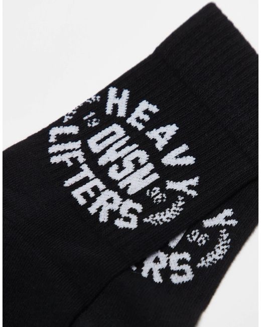 4505 Black Heavy Lifting Graphic Training Sock 2 Pack for men