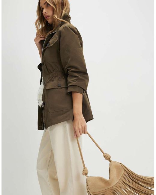 River Island Natural Utility Funnel Jacket