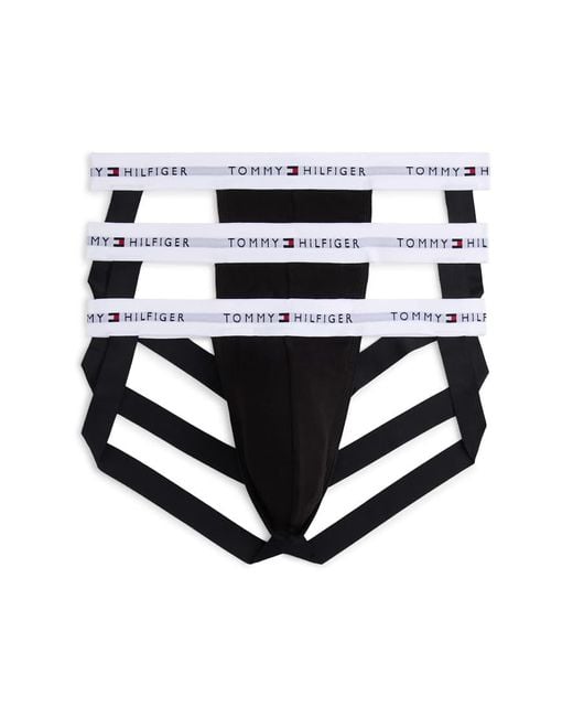 Tommy Hilfiger White 3-pack Signature Logo Waistband Jockstraps for men