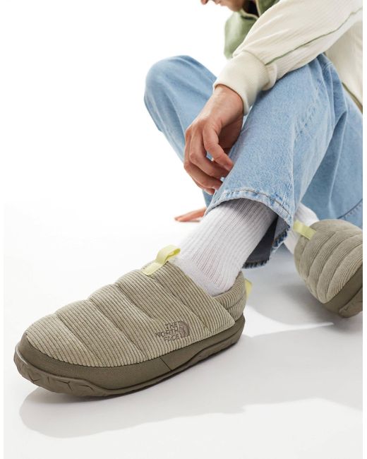 The North Face Gray Nuptse Corduroy Shoes for men