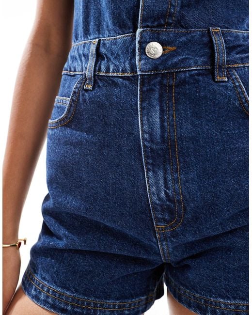 Miss Selfridge Blue – denim-playsuit