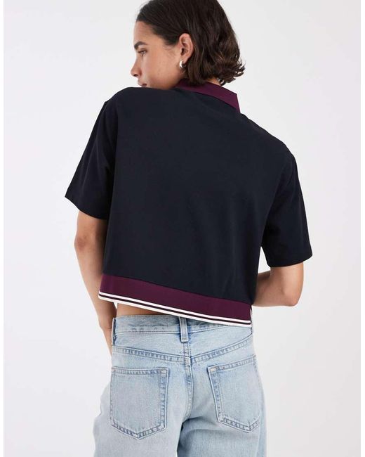 Fred Perry Blue Contrast Hem Polo Shirt