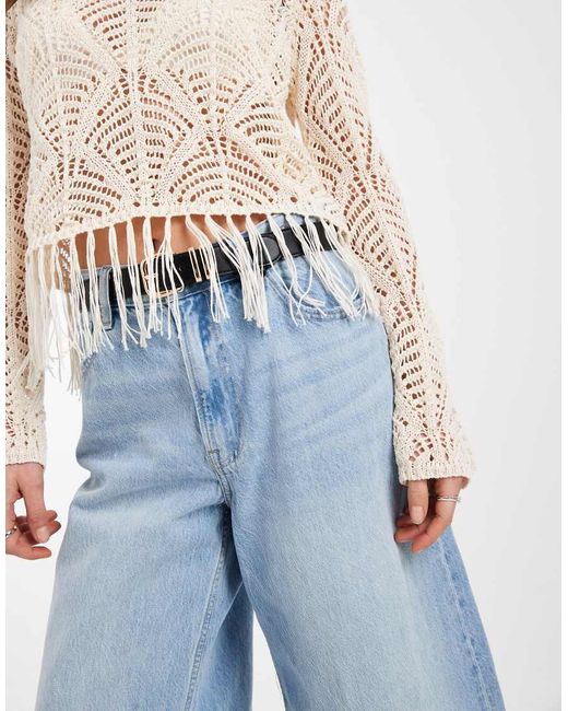 ONLY White Boho Fringes Detail Crochet Top