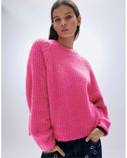Sweat en maille envers Pull&Bear en coloris Pink