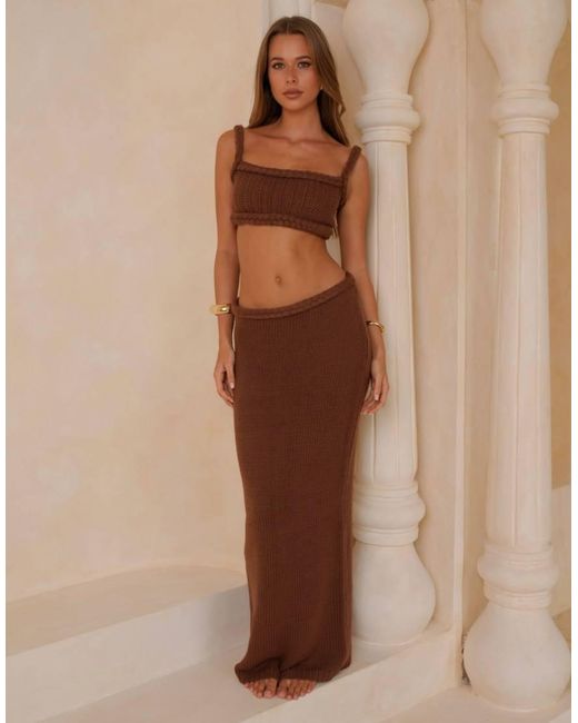 Moda Minx Brown Juniper Rope Maxi Skirt