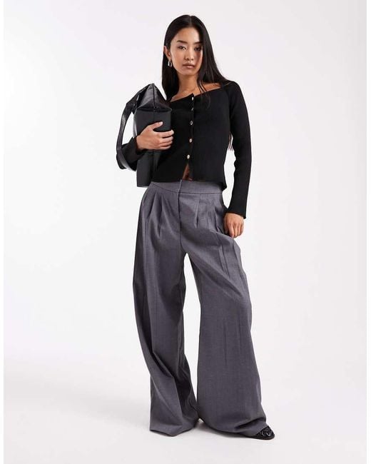 Miss Selfridge Geribbeld Gebreide Top Met Knopen in het Black