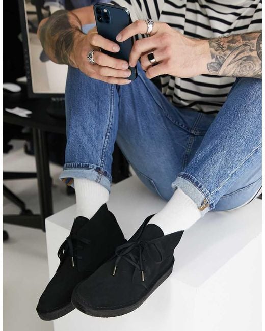 Clarks Blue Desert Coal Boots for men