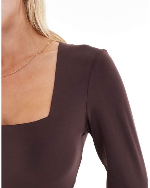 New Look Purple Long Sleeve Square Neck Bodysuit