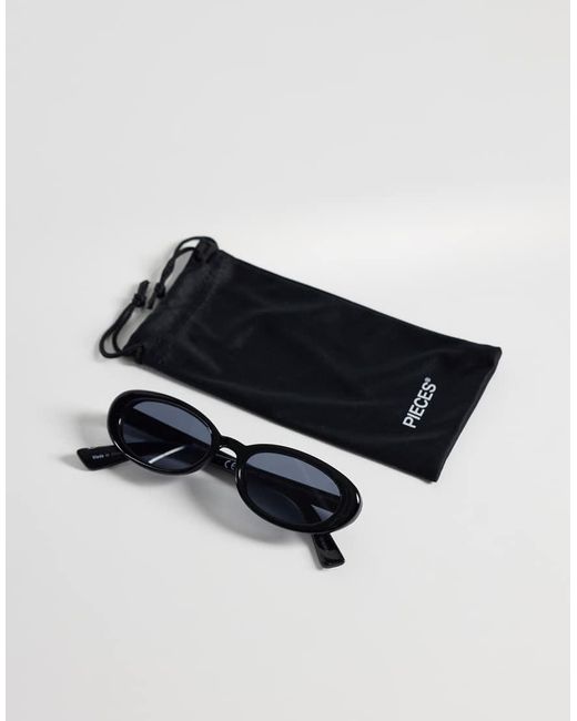 Pieces Blue Oval Sunglasses