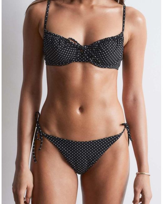 & Other Stories Black Mix And Match Tie Side Bikini Bottom With Padding