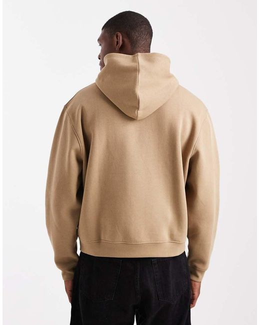 ASOS Natural Essentials Boxy Hoodie for men