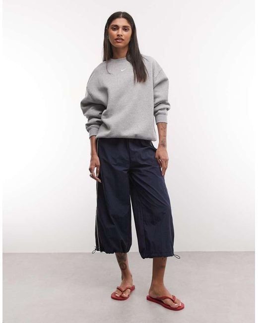 Nike Gray Studio Fleece Mid-weight Oversized Sweatshirt