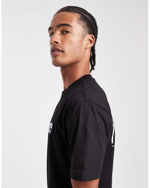 Camiseta Negra Con Logo Gráfico Deportivo Y Estampado En La Espalda De Parlez de hombre de color Black