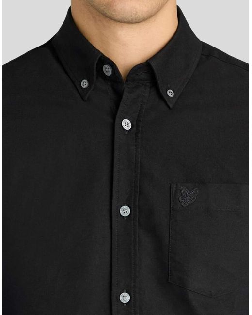 Lyle & Scott Black Ls Woven Shirts Tonal Eagle Plain Oxford Shirt for men