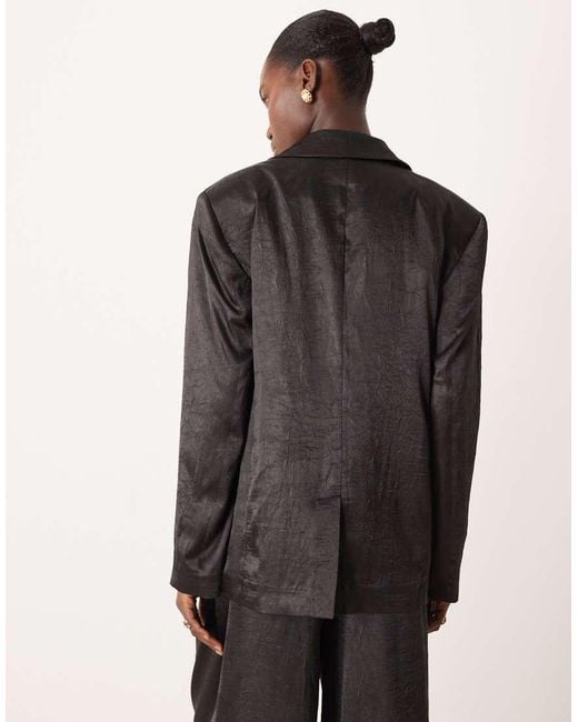 ASOS Black Tailored Unstructured Satin Blazer