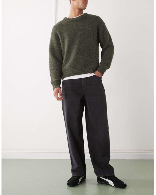 Reclaimed Vintage Black Relaxed Straight Leg Denim Jeans for men