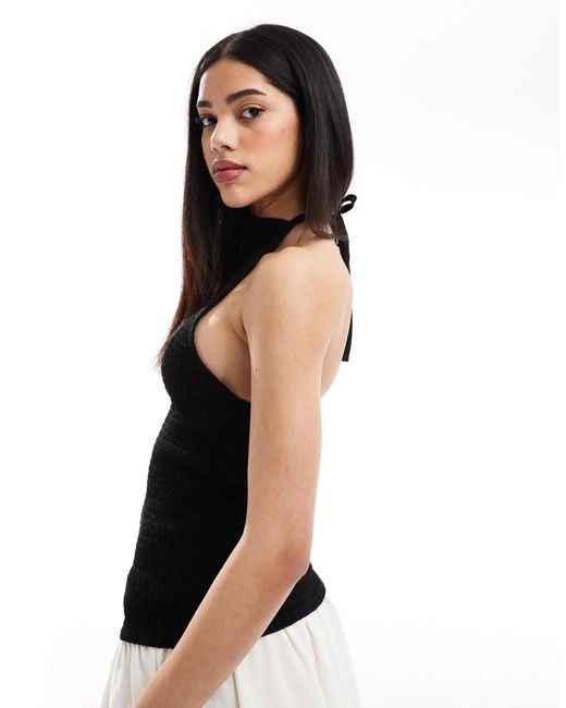 Exclusivité - - crop top froncé dos nu esmé studios en coloris Black
