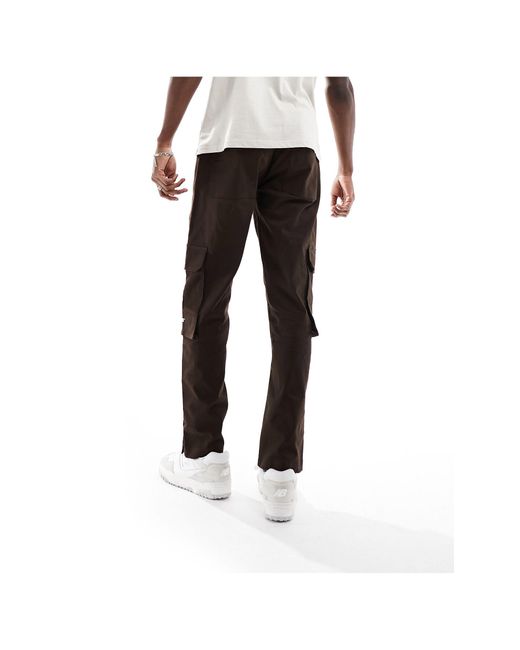 Pantalon cargo à boutons-pression - marron Sixth June pour homme en coloris Black