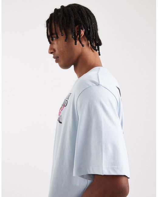 Jack & Jones White Oversize T-shirt With Busy Mind Print for men