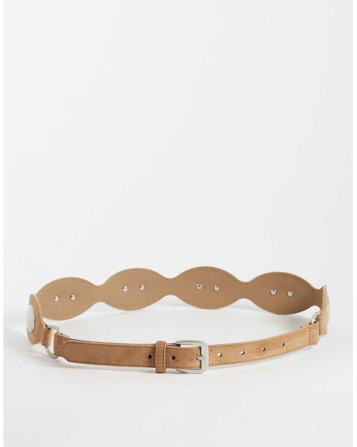 Gina Tricot Natural Belt With Silver Buckle Detail
