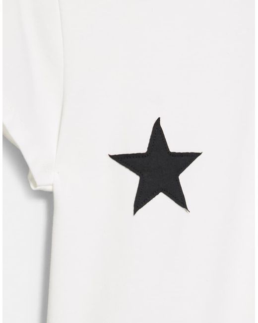T-Shirt Color Ghiaccio Con Stella di Pull&Bear in White