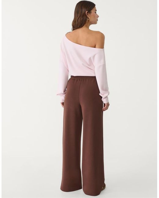 Stradivarius White Soft Touch Palazzo Trousers