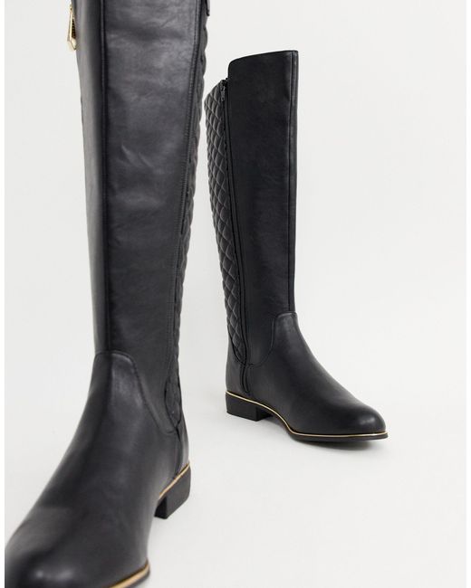 lipsy knee high quilted riding boot