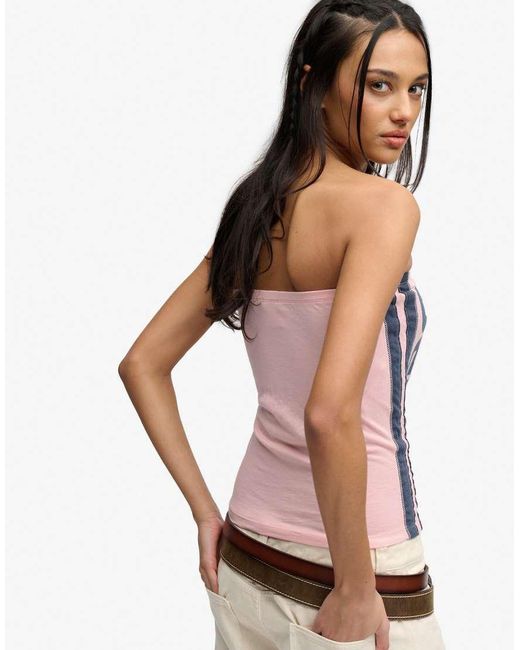 Bench x Superdry & Co White Contrast Bandeau Top