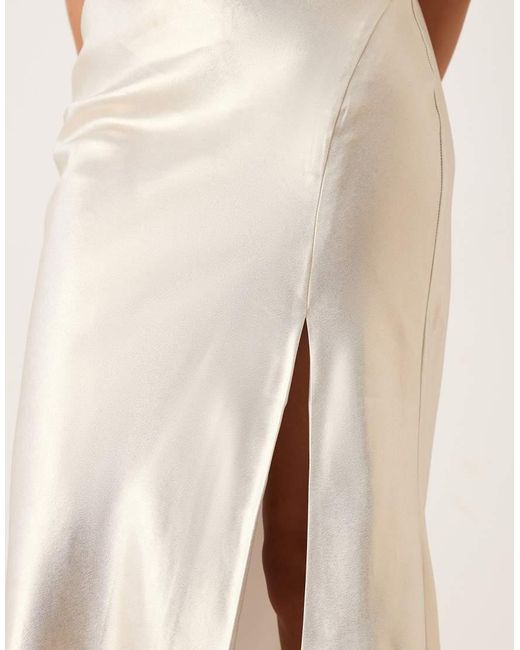True Decadence Natural Tie Back Midi Dress
