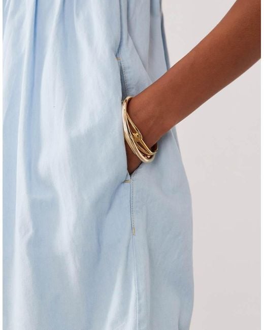 Miss Selfridge Blue Denim Romper With Pintucks